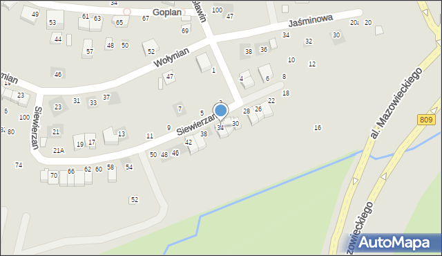 Lublin, Siewierzan, 34, mapa Lublina