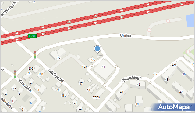 Luboń, Sikorskiego Władysława, gen., 77b, mapa Luboń