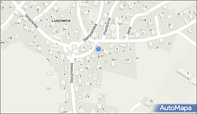 Luszowice, Siemiradzkiego Henryka, 8, mapa Luszowice