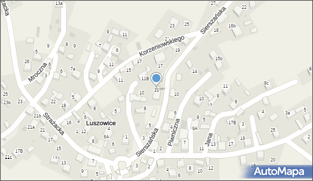 Luszowice, Sierszańska, 11, mapa Luszowice