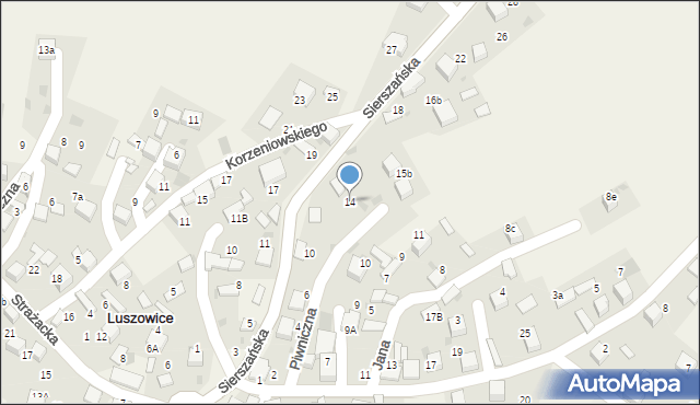 Luszowice, Sierszańska, 14, mapa Luszowice