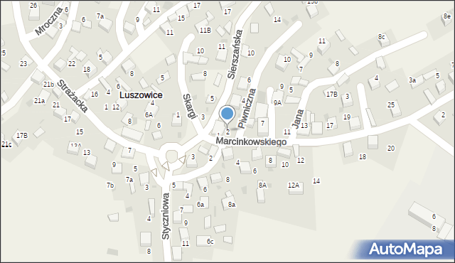 Luszowice, Sierszańska, 2, mapa Luszowice