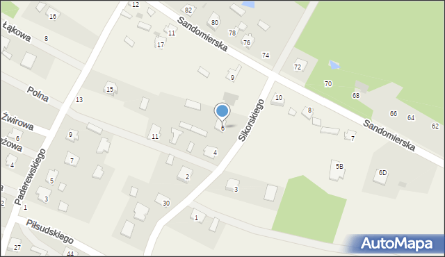 Majdan Królewski, Sikorskiego Władysława, gen., 6, mapa Majdan Królewski