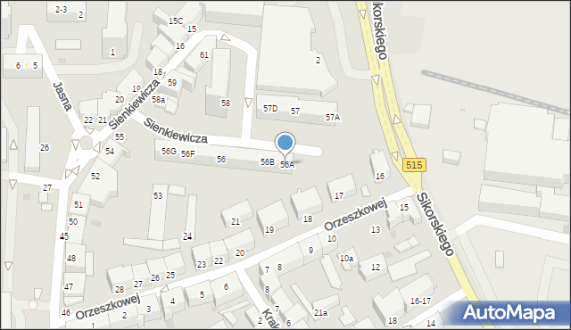 Malbork, Sienkiewicza Henryka, 56A, mapa Malborka