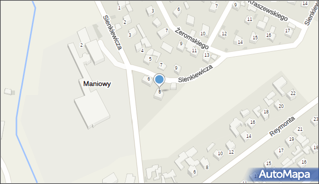 Maniowy, Sienkiewicza Henryka, 8, mapa Maniowy