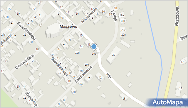 Maszewo, Sienkiewicza Henryka, 19c, mapa Maszewo