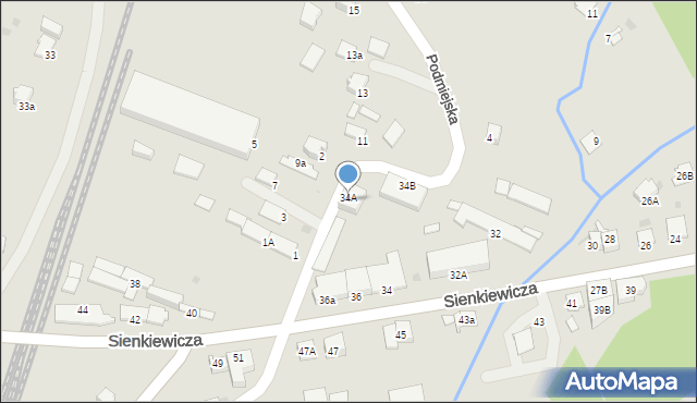 Miechów, Sienkiewicza Henryka, 34a, mapa Miechów