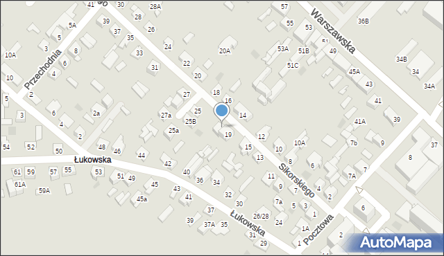 Międzyrzec Podlaski, Sikorskiego Władysława, gen., 21, mapa Międzyrzec Podlaski