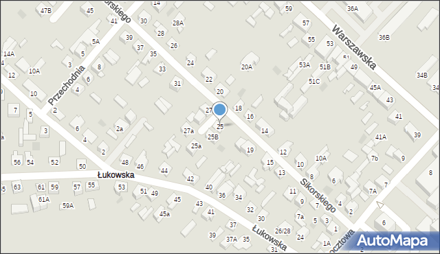 Międzyrzec Podlaski, Sikorskiego Władysława, gen., 25, mapa Międzyrzec Podlaski