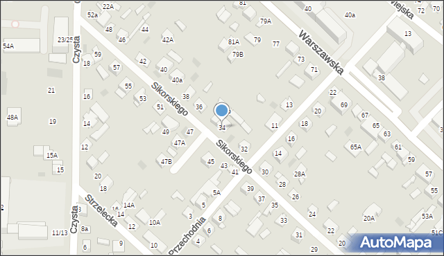 Międzyrzec Podlaski, Sikorskiego Władysława, gen., 34, mapa Międzyrzec Podlaski