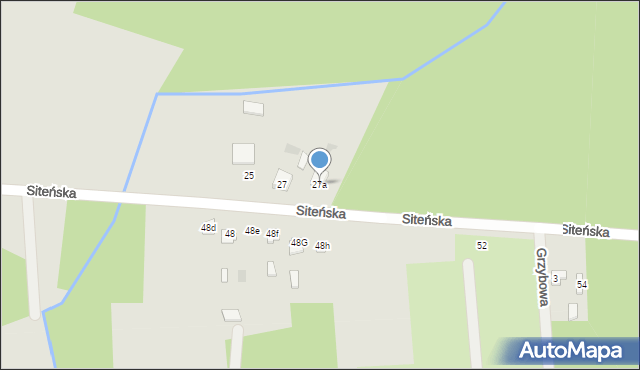 Międzyrzec Podlaski, Siteńska, 27a, mapa Międzyrzec Podlaski