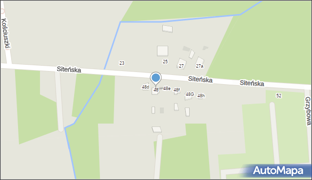 Międzyrzec Podlaski, Siteńska, 48, mapa Międzyrzec Podlaski