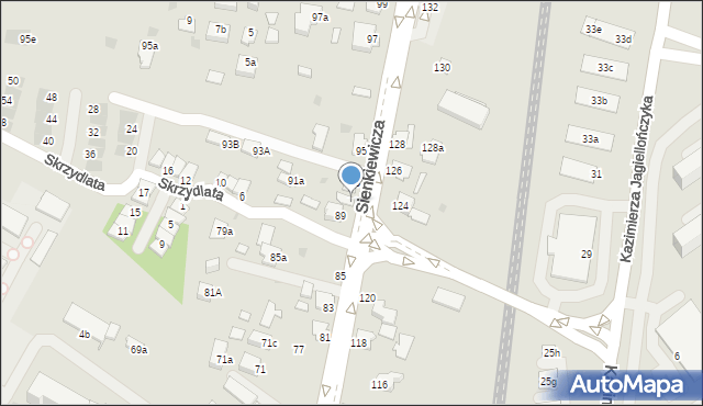 Mielec, Sienkiewicza Henryka, 91, mapa Mielca