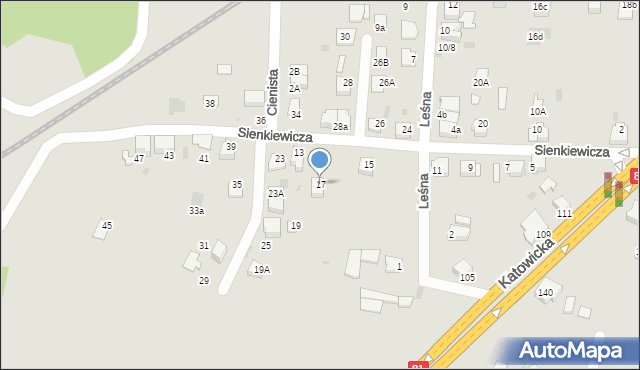 Mikołów, Sienkiewicza Henryka, 17, mapa Mikołów
