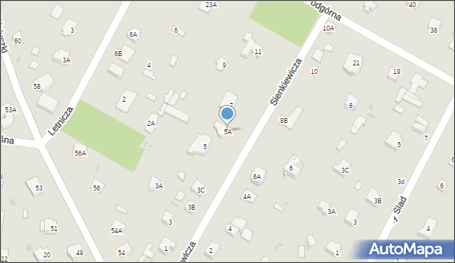 Milanówek, Sienkiewicza Henryka, 5A, mapa Milanówek