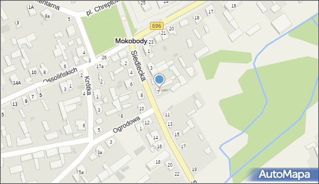 Mokobody, Siedlecka, 9, mapa Mokobody
