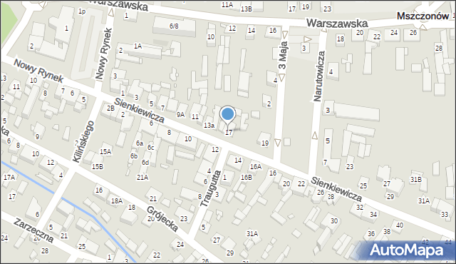 Mszczonów, Sienkiewicza Henryka, 17, mapa Mszczonów