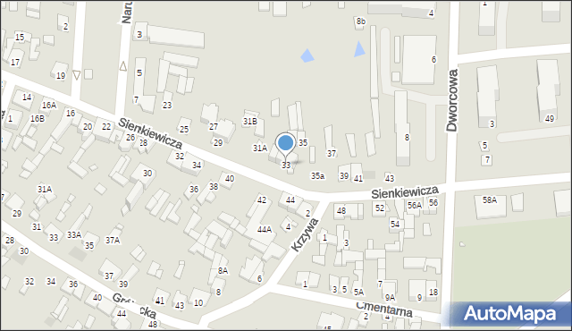 Mszczonów, Sienkiewicza Henryka, 33, mapa Mszczonów