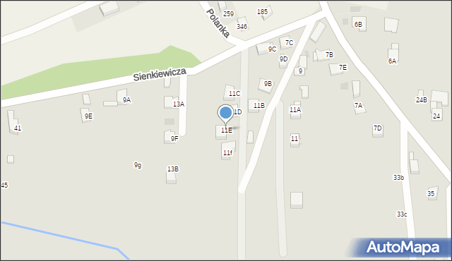 Myślenice, Sienkiewicza Henryka, 11E, mapa Myślenice