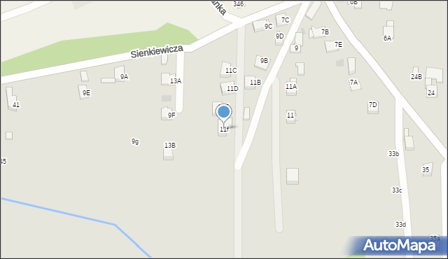 Myślenice, Sienkiewicza Henryka, 11f, mapa Myślenice