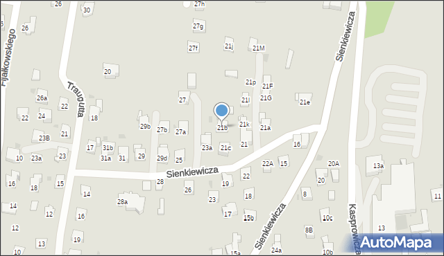 Myślenice, Sienkiewicza Henryka, 21b, mapa Myślenice