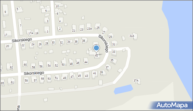 Myślibórz, Sikorskiego Władysława, gen., 42, mapa Myślibórz