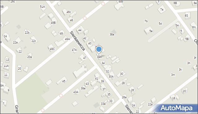 Mysłowice, Sienkiewicza Henryka, 34A, mapa Mysłowice