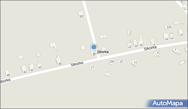 Myszków, Sikorka, 30, mapa Myszków