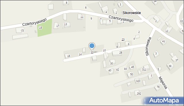 Nowa Góra, Sikorowska, 12, mapa Nowa Góra