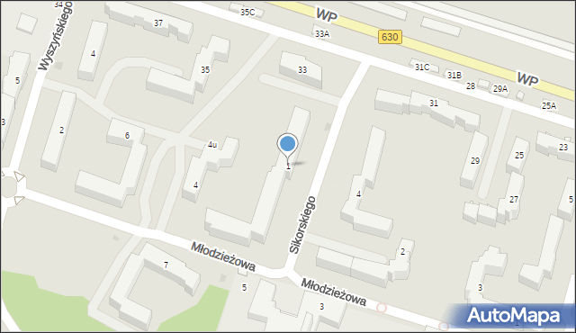 Nowy Dwór Mazowiecki, Sikorskiego Władysława, gen., 1, mapa Nowy Dwór Mazowiecki