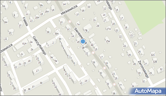 Nysa, Sienkiewicza Henryka, 18, mapa Nysy