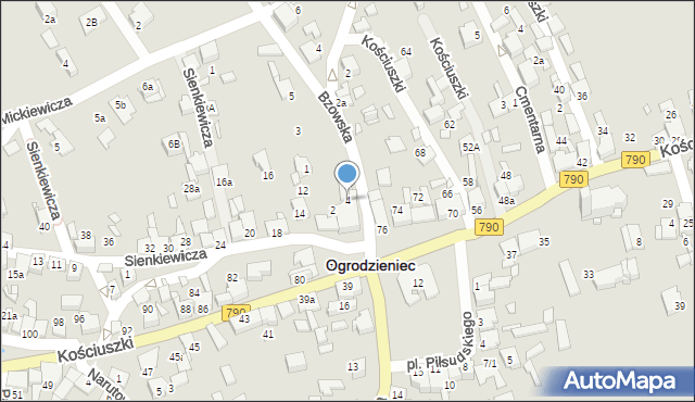 Ogrodzieniec, Sienkiewicza Henryka, 4, mapa Ogrodzieniec