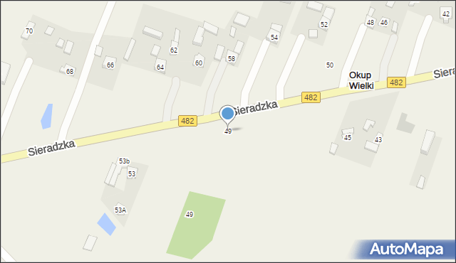 Okup Wielki, Sieradzka, 49, mapa Okup Wielki