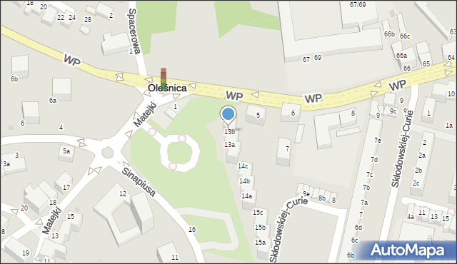 Oleśnica, Sinapiusa Jana, 13b, mapa Oleśnica