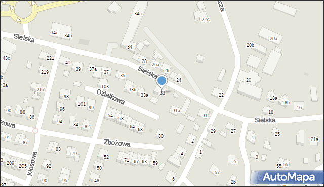 Olsztyn, Sielska, 33, mapa Olsztyna