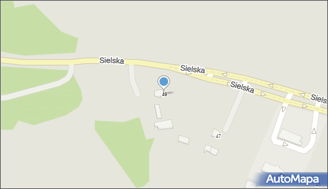 Olsztyn, Sielska, 49, mapa Olsztyna