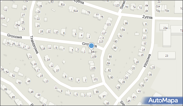 Olsztyn, Siewna, 111, mapa Olsztyna