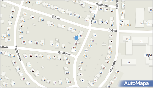Olsztyn, Siewna, 117, mapa Olsztyna