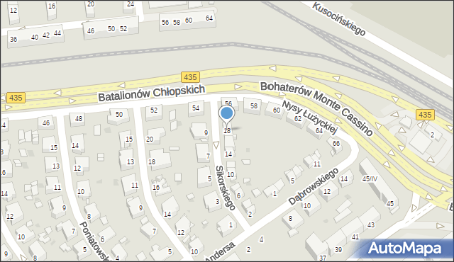 Opole, Sikorskiego Władysława, gen., 18, mapa Opola