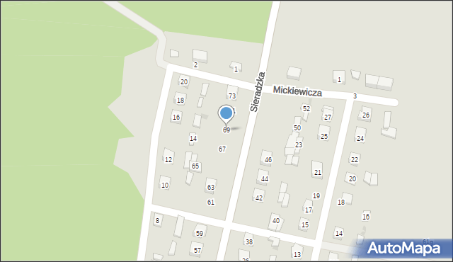 Osjaków, Sieradzka, 69, mapa Osjaków