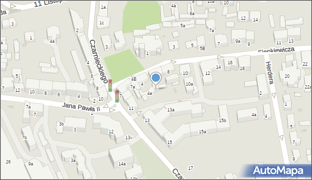 Ostróda, Sienkiewicza Henryka, 6a, mapa Ostróda