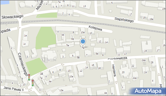 Ostróda, Sienkiewicza Henryka, 7a, mapa Ostróda