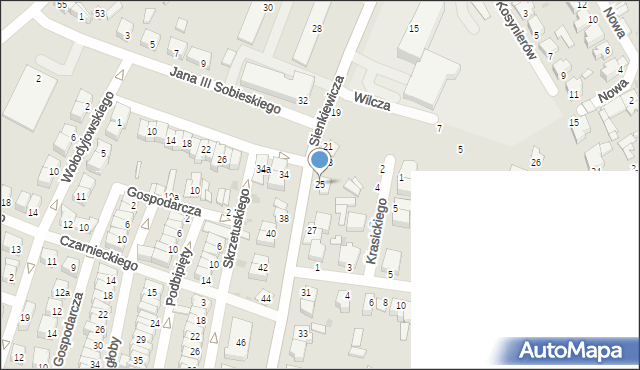 Ostrołęka, Sienkiewicza Henryka, 25, mapa Ostrołęka