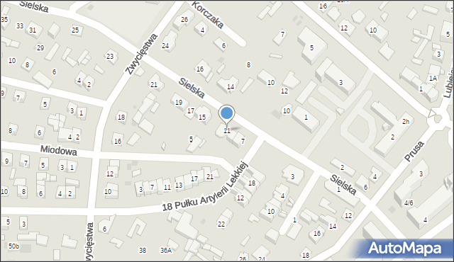 Ostrów Mazowiecka, Sielska, 11, mapa Ostrów Mazowiecka