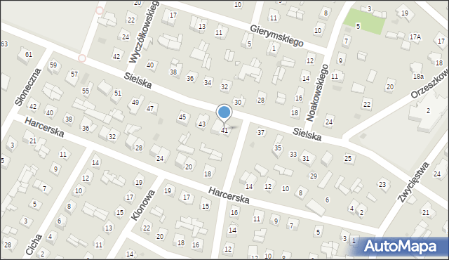 Ostrów Mazowiecka, Sielska, 41, mapa Ostrów Mazowiecka