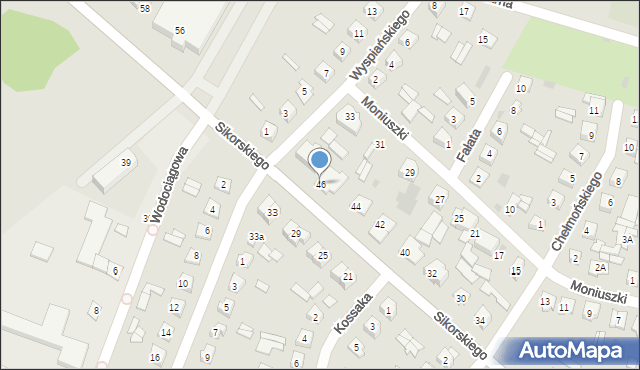 Ostrów Mazowiecka, Sikorskiego Władysława, gen., 48, mapa Ostrów Mazowiecka