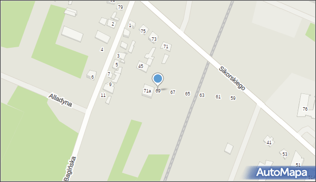 Ostrów Mazowiecka, Sikorskiego Władysława, gen., 69, mapa Ostrów Mazowiecka