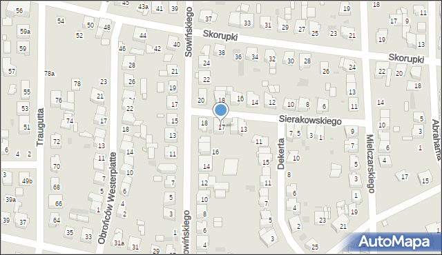 Ostrów Wielkopolski, Sierakowskiego Józefa, 17, mapa Ostrów Wielkopolski