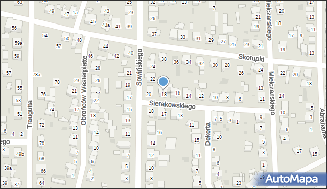 Ostrów Wielkopolski, Sierakowskiego Józefa, 18, mapa Ostrów Wielkopolski