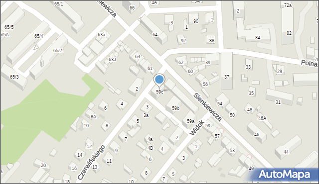 Ostrowiec Świętokrzyski, Sienkiewicza Henryka, 59c, mapa Ostrowiec Świętokrzyski